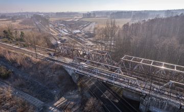 Zdjęcie przedstawiające roboty budowlane związane z budową obwodnicy Bierunia